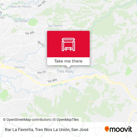 Mapa de Bar La Favorita, Tres Ríos La Unión