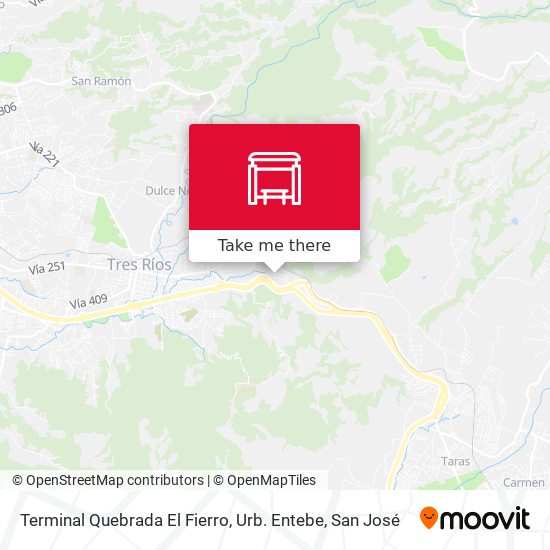 Terminal Quebrada El Fierro, Urb. Entebe map