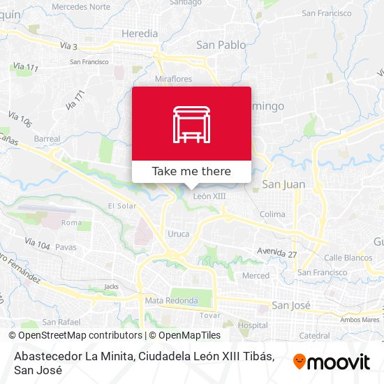 Mapa de Abastecedor La Minita, Ciudadela León XIII Tibás