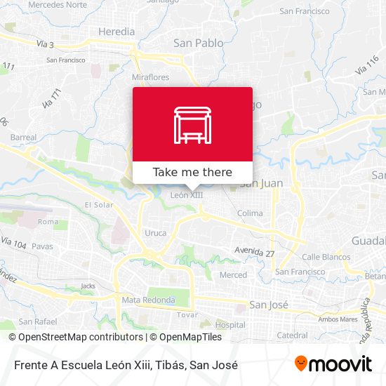 Frente A Escuela León Xiii, Tibás map