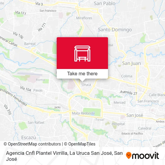 Agencia Cnfl Plantel Virrilla, La Uruca San José map