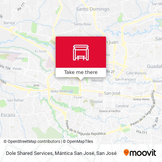 Dole Shared Services, Mántica San José map