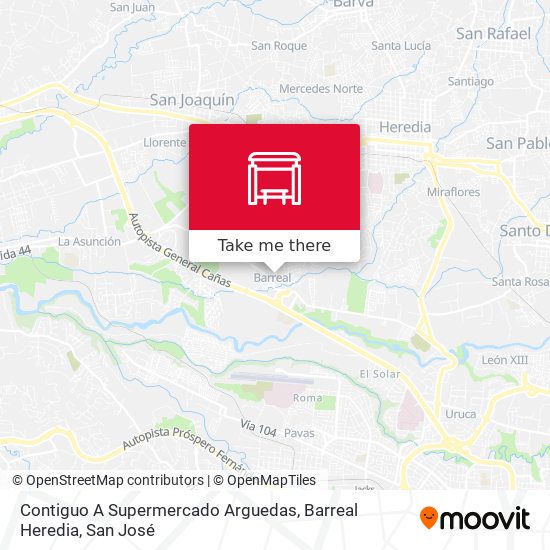 Contiguo A Supermercado Arguedas, Barreal Heredia map