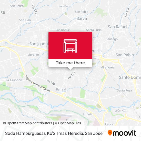 Soda Hamburguesas Ko'S, Imas Heredia map