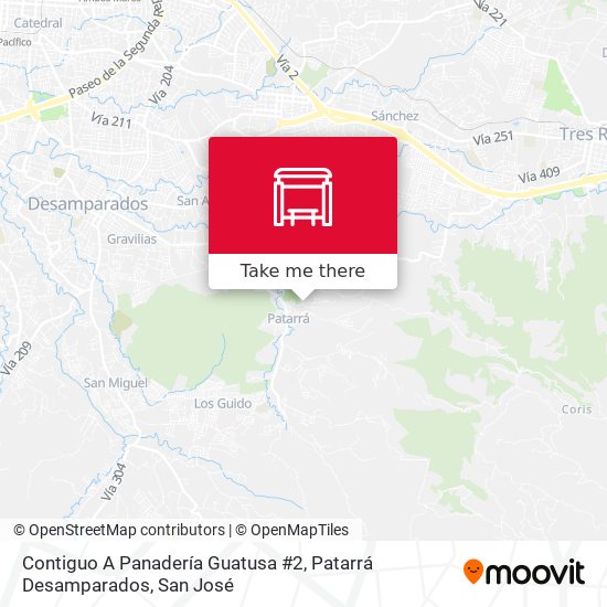 Contiguo A Panadería Guatusa #2, Patarrá Desamparados map