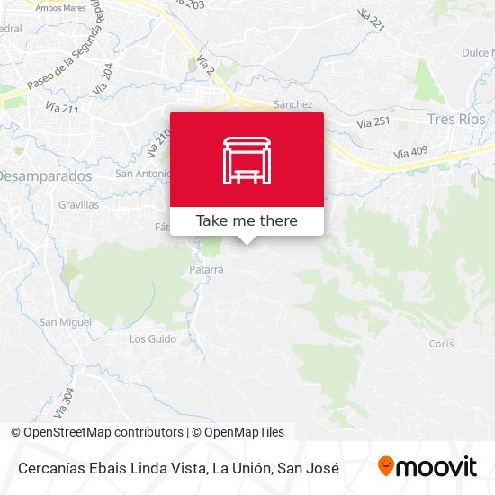 Mapa de Cercanías Ebais Linda Vista, La Unión