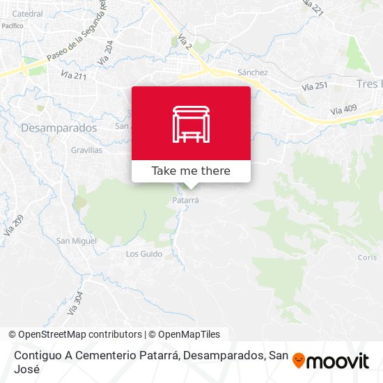 Contiguo A Cementerio Patarrá, Desamparados map