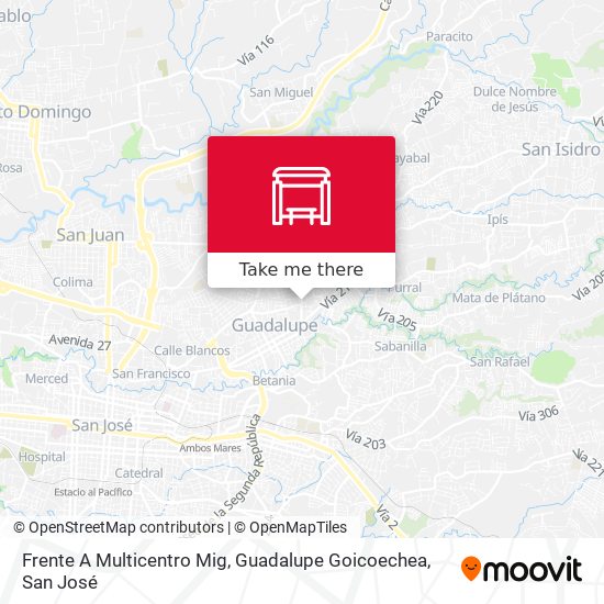 Mapa de Frente A Multicentro Mig, Guadalupe Goicoechea
