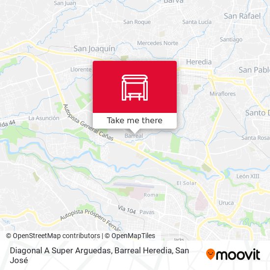 Diagonal A Super Arguedas, Barreal Heredia map