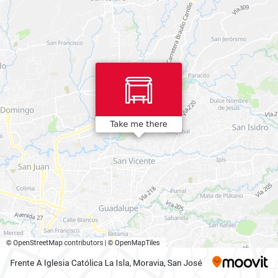 Mapa de Frente A Iglesia Católica La Isla, Moravia
