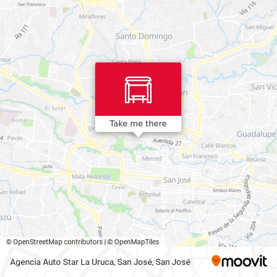 Agencia Auto Star La Uruca, San José map