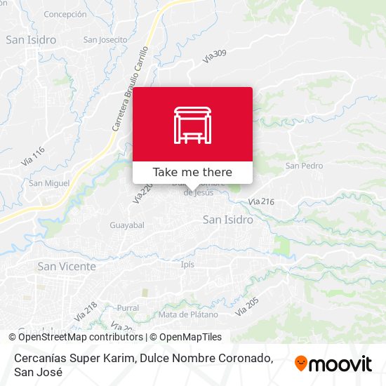 Cercanías Super Karim, Dulce Nombre Coronado map
