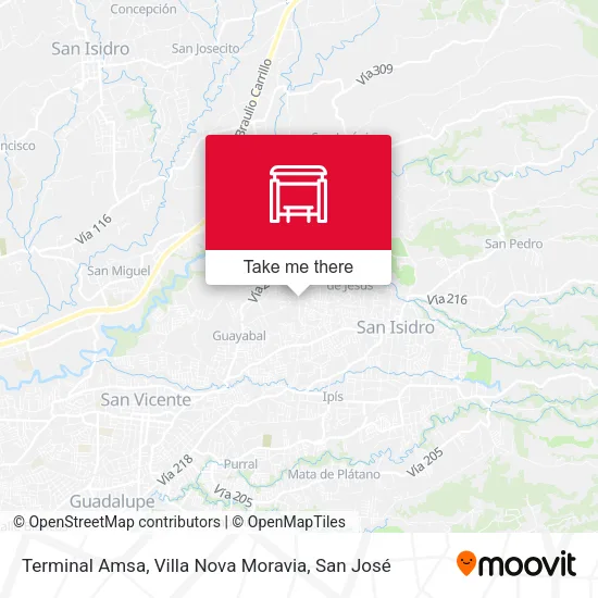 Mapa de Terminal Amsa, Villa Nova Moravia