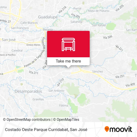 Mapa de Costado Oeste Parque Curridabat