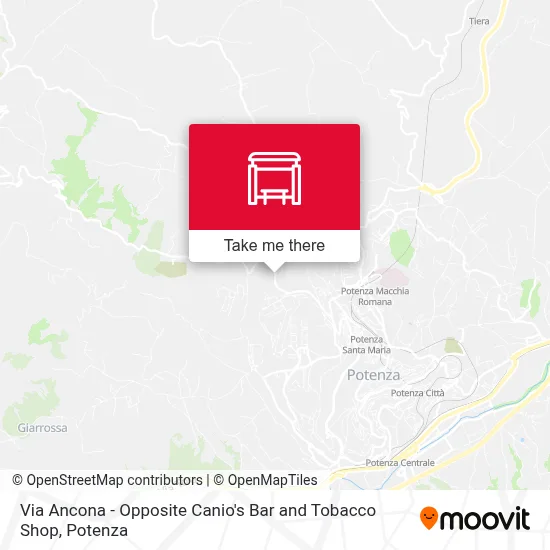 Via Ancona - Opposite Canio's Bar and Tobacco Shop map