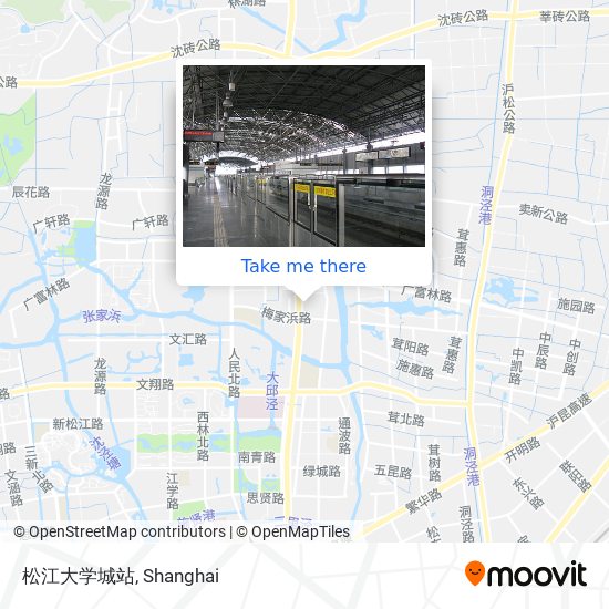 松江大学城站 map