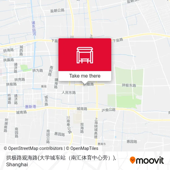 拱极路观海路(大学城车站（南汇体育中心旁）) map