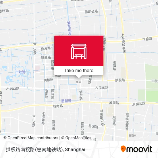 拱极路南祝路(惠南地铁站) map