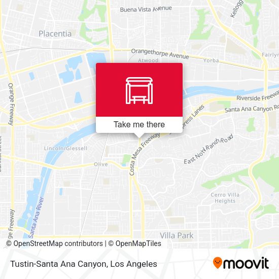 Tustin-Santa Ana Canyon map