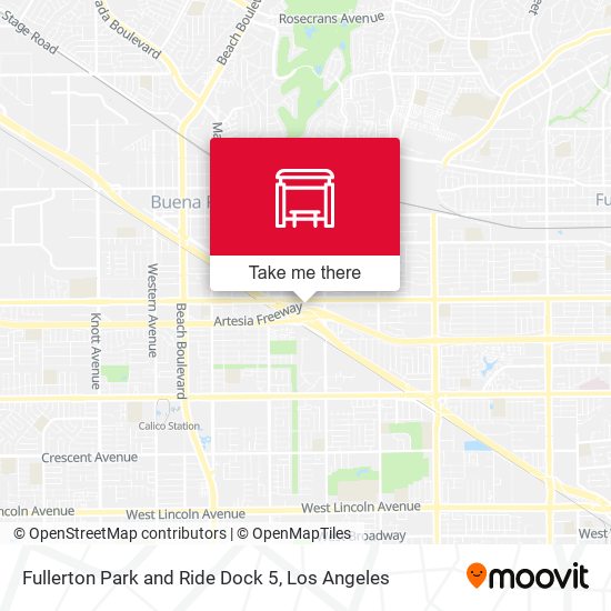 Fullerton Park and Ride Dock 5 map