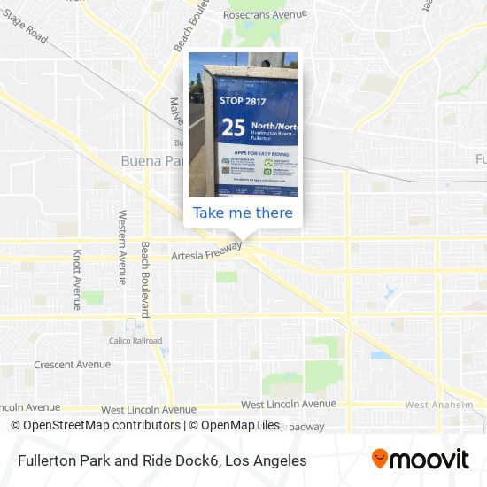 Fullerton Park and Ride Dock6 map