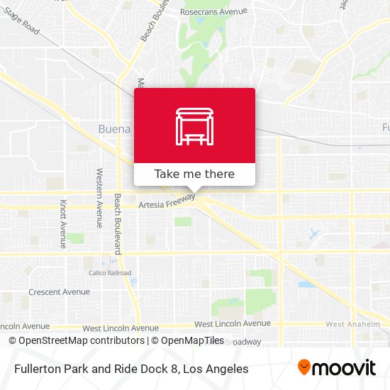 Fullerton Park and Ride Dock 8 map