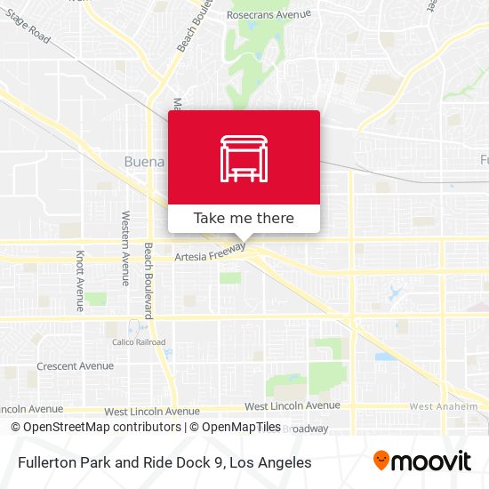 Fullerton Park and Ride Dock 9 map