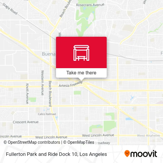 Mapa de Fullerton Park and Ride Dock 10