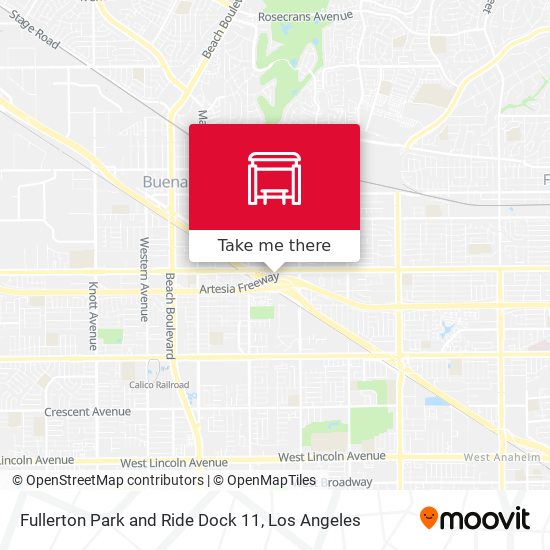 Fullerton Park and Ride Dock 11 map