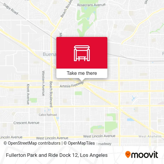 Mapa de Fullerton Park and Ride Dock 12