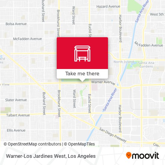 Warner-Los Jardines West map