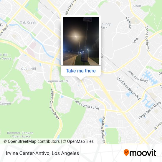 Irvine Center-Antivo map