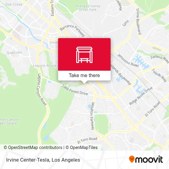 Irvine Center-Tesla map
