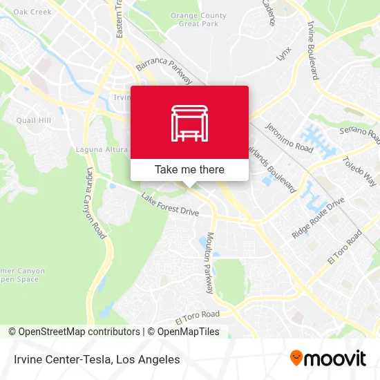 Irvine Center-Tesla map