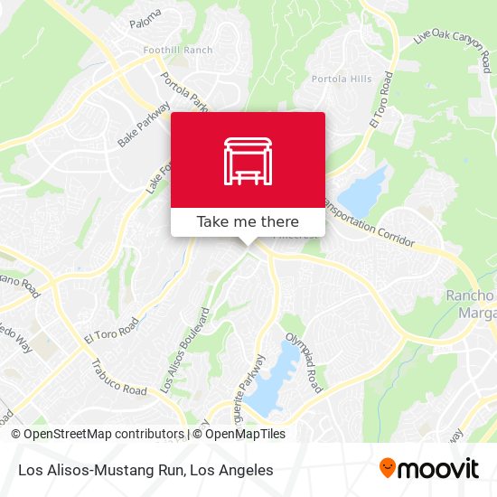 Los Alisos-Mustang Run map