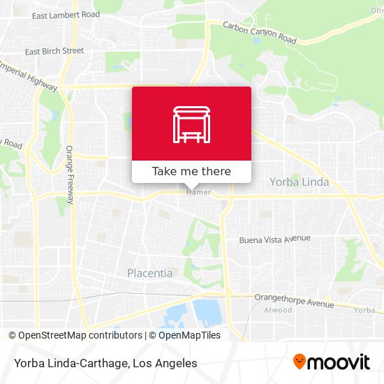 Yorba Linda-Carthage map