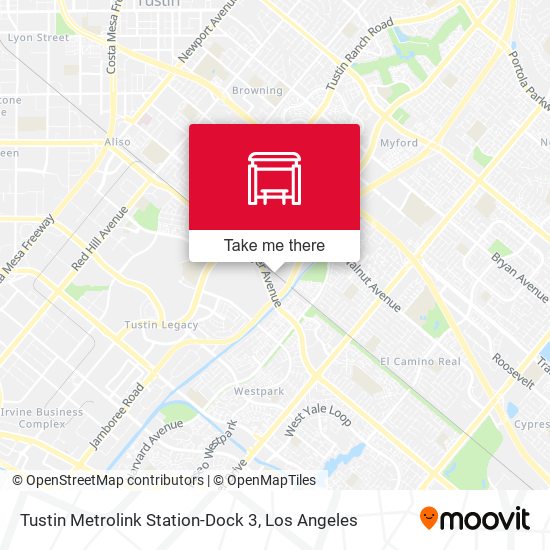 Tustin Metrolink Station-Dock 3 map