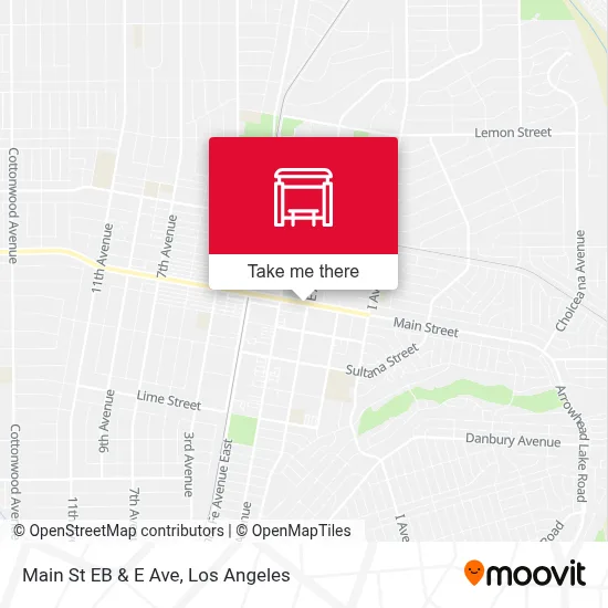 Main St EB & E Ave map