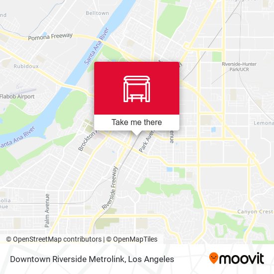 Mapa de Downtown Riverside Metrolink