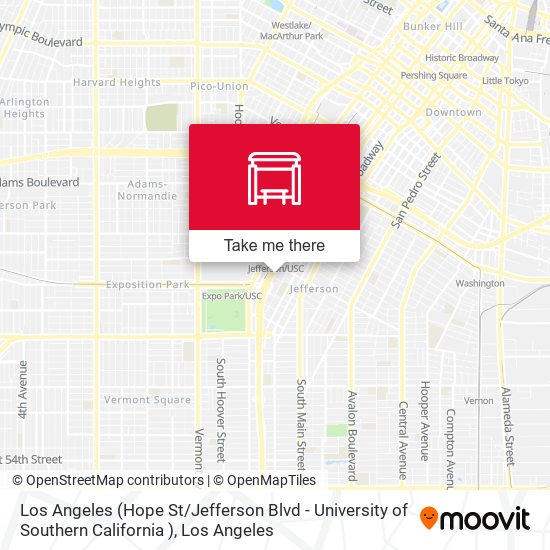 Mapa de Los Angeles (Hope St / Jefferson Blvd - University of Southern California )
