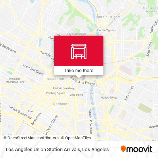 Mapa de Los Angeles Union Station Arrivals