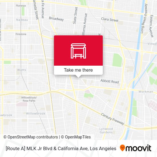 [Route A] MLK Jr Blvd & California Ave map