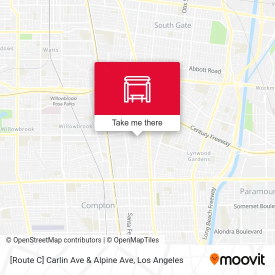 [Route C] Carlin Ave & Alpine Ave map