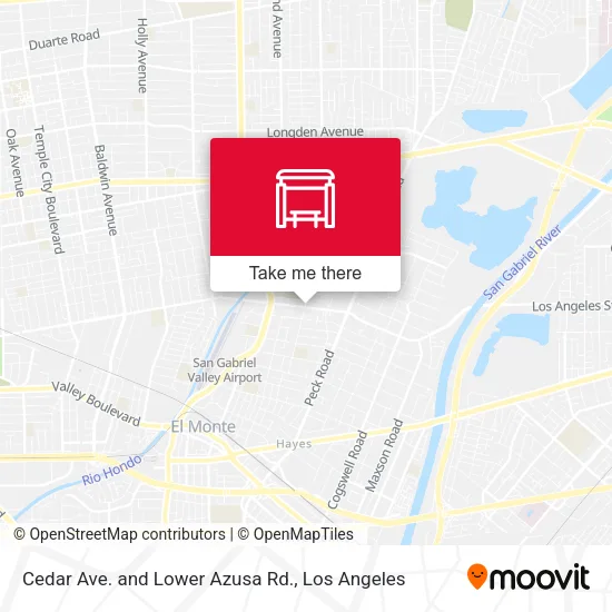 Cedar Ave. and Lower Azusa Rd. map