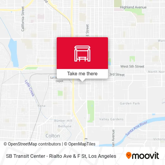 Mapa de SB Transit Center - Rialto Ave & F St