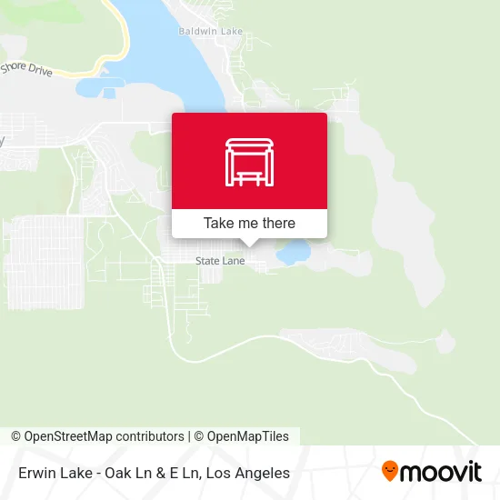 Erwin Lake - Oak Ln & E Ln map