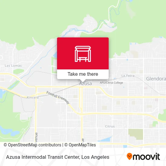 Azusa Intermodal Transit Center map