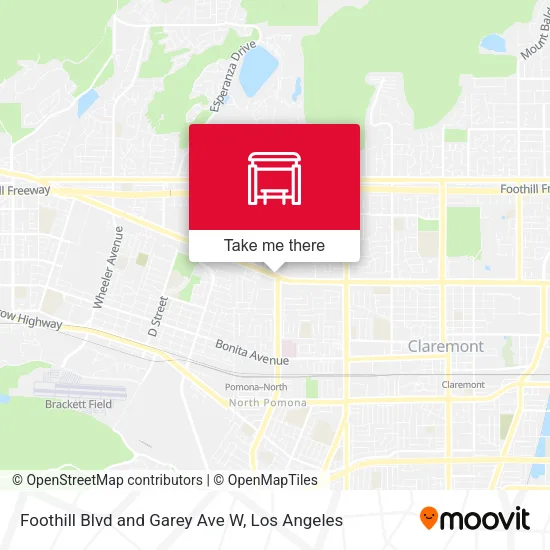 Foothill Blvd and Garey Ave W map