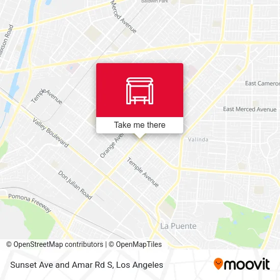 Sunset Ave and Amar Rd S map