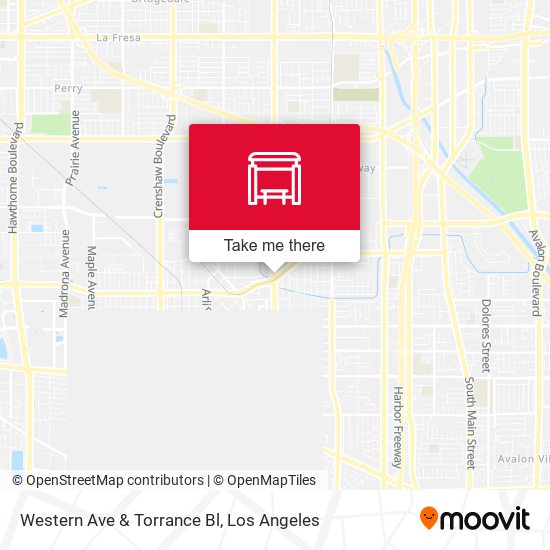 Western Ave & Torrance Bl map
